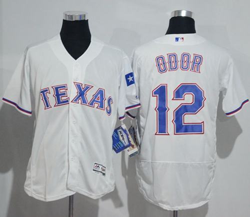Rangers #12 Rougned Odor White Flexbase Authentic Collection Stitched MLB Jersey